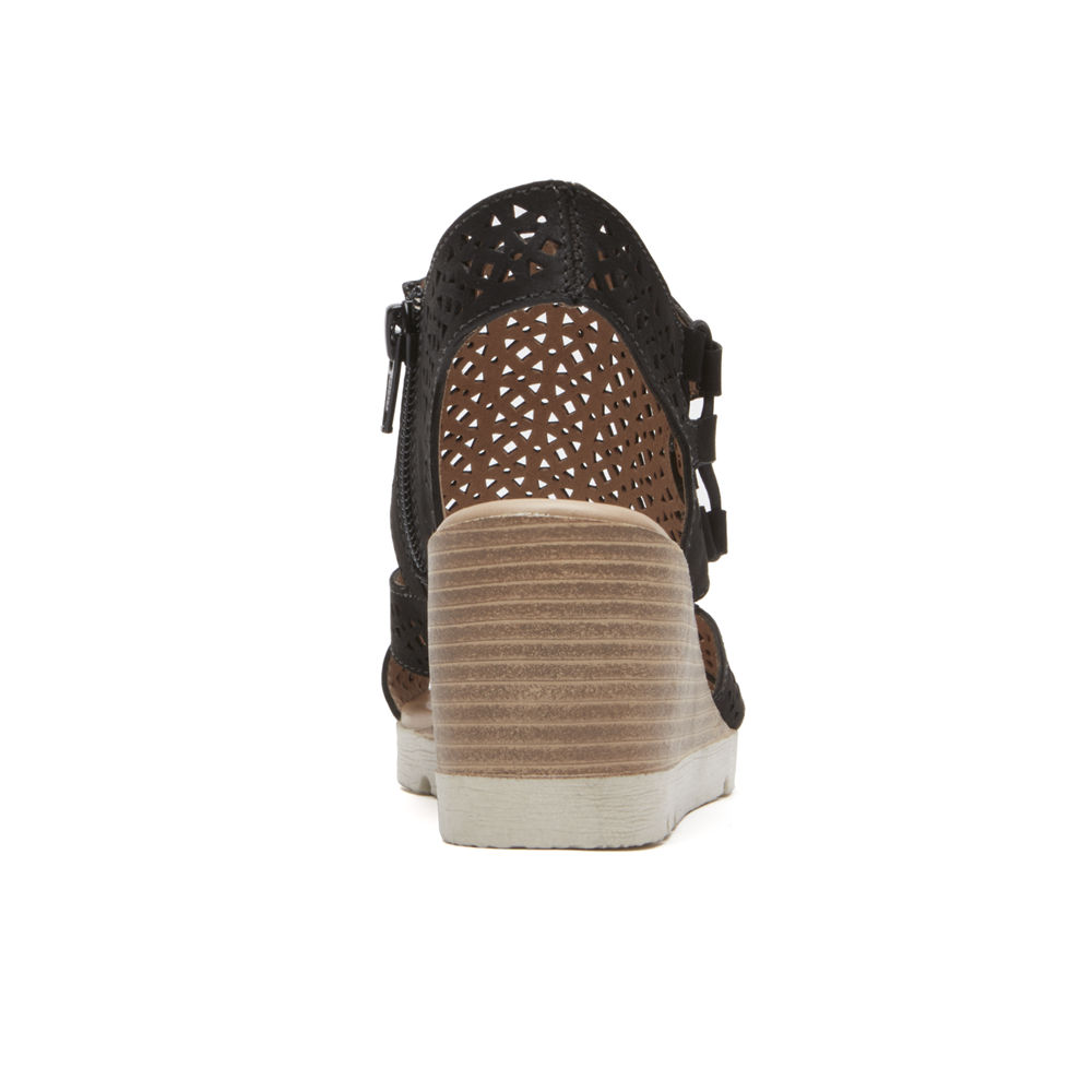 Sandalias Rockport Mujer Mexico - Hadley Bungee Negros - NFCDZ1302